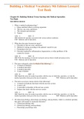 Complete Test Banks Building a Medical Vocabulary 9th - 10th Edition Leonard Questions & Answers with rationales All Chapter 1-14