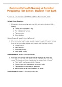 Complete Test Bank Community Health Nursing A Canadian Perspective 5th Edition  Stamler  Questions & Answers with rationales (Chapter 1-33)