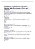 Lead Paint Abatement Supervisor Review 2023 Questions with correct Answers