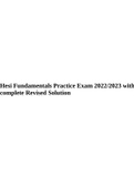 Hesi Fundamentals Practice Exam 2022/2023 with complete Revised Solution.