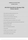 AHA BLS Exam Review Questions With Correct Answers