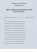 AIRS Certification Exam Questions With Correct Answers.