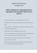 AIRS certification: Community Resource Specialists Exam Questions With Correct Answers