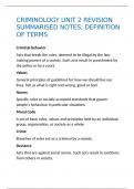 CRIMINOLOGY UNIT 2 REVISION SUMMARISED NOTES; DEFINITION OF TERMS