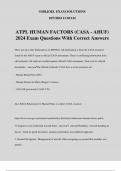 ATPL HUMAN FACTORS (CASA - AHUF) 2024 Exam Questions With Correct Answers