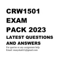 CRW1501 EXAM PACK 2023