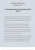 Anticoagulant drugs Exam Questions 100% Solved