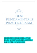    HESI FUNDAMENTALS PRACTICE EXAM   QUESTIONS AND ANSWERS GARUNTEE 100% SUCCESS