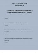 Apco Public Safety Telecommunicator 1 Exam Questions And Correct Answers