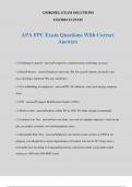 APA FPC Exam Questions With Correct Answers