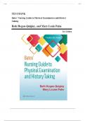 TEST BANK For Bates' Nursing Guide to Physical Examination and History Taking, 3rd Edition By Beth Hogan-Quigley; Mary Louis Palm, Verified Chapters 1 - 24, Complete Newest Version