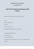 AAPC CPC Final Exam Questions 100% Solved.