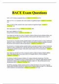 BACE Exam Questions and Answers