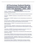 AP Psychology Textbook Reading Assignment Unit 6 Pages 454 - 462 Junior Year Semester 1 2022 - 2023 School (A+),AP Psychology Textbook Reading Assignment Unit 3 States of Consciousness Pages 180 - 190 Junior Year Semester 1 2022 - 2023 School (A+),AP Psyc