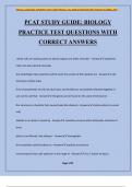 PCAT STUDY GUIDE: BIOLOGY PRACTICE TEST QUESTIONS WITH CORRECT ANSWERS