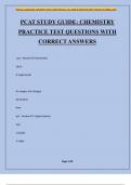 PCAT STUDY GUIDE: CHEMISTRY PRACTICE TEST QUESTIONS WITH CORRECT ANSWERS