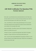 ASE MLR Certification Test Questions With Correct Answers