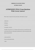 ASTRONOMY FINAL Exam Questions With Correct Answers