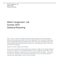 MATH 225N Week 5 Lab Assignment, MATH225N: Statistical Reasoning for the Health Sciences, Chamberlain College of Nursing