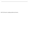 MATH 225N week 1 sampling questions and anwers, MATH225N: Statistical Reasoning for the Health Sciences, Chamberlain College of Nursing