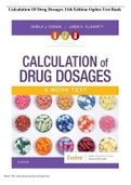 Test Bank - for Calculation of Drug Dosages: A Work Text, 11th Edition by Sheila J. Ogden, Linda Fluharty, All Chapters | Complete Guide A+