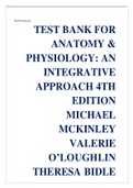 TEST BANK FOR ANATOMY & PHYSIOLOGY: AN INTEGRATIVE APPROACH 4TH EDITION MICHAEL MCKINLEY VALERIE O’LOUGHLIN THERESA BIDLE (All Chapters Covered)