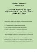 Assessment: Respiratory and Upper Respiratory problem Lewis Exam Questions With Correct Answers.