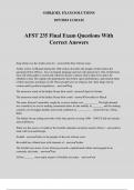 AFST 235 Final Exam Questions With Correct Answers