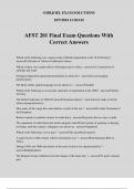 AFST 201 Final Exam Questions With Correct Answers