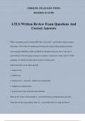 ATLS Written Review Exam Questions And Correct Answers