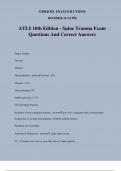 ATLS 10th Edition - Spine Trauma Exam Questions And Correct Answers