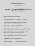 Australia Test Review Exam Questions With 100% Correct Answers.