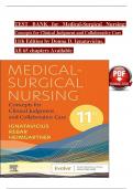 TEST BANK for Medical-Surgical Nursing: Concepts for Clinical Judgment and Collaborative Care 11th Edition by Donna D. Ignatavicius, All chapters 1-65 Available, ISBN: 9780323878265