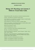 Biology 235: Physiology and Anatomy I: Midterm 1 Exam Study Guide