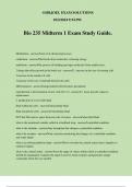 Bio 235 Midterm 1 Exam Study Guide