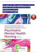 TEST BANK For Davis Advantage for Townsend’s Essentials of Psychiatric Mental Health Nursing, 9th Edition by Karyn Morgan, Verified Chapters 1 - 32, Complete Newest Version