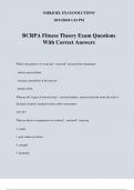 BCRPA Fitness Theory Exam Questions With Correct Answers