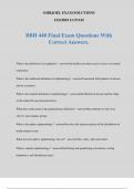 BBH 440 Final Exam Questions With Correct Answers.