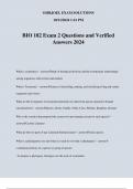 BIO 182 Exam 2 Questions and Verified Answers 2024