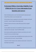 Professional Military Knowledge Eligibility Exam (PMK-EE) for E-4: Career Information Exam Questions and Answers