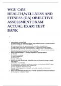 WGU C458 HEALTH,WELLNESS AND FITNESS (OA) OBJECTIVE ASSESSMENT EXAM ACTUAL EXAM TEST BANK