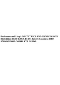 Beckmann and Ling's OBSTETRICS AND GYNECOLOGY 8th Edition TEST BANK By Dr. Robert Casanova ISBN9781496353092 COMPLETE GUIDE.