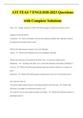 ATI TEAS 7 ENGLISH-2023 Questions with Complete Solutions