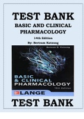 Basic and Clinical Pharmacology 14th Edition by Bertram Katzung Test Bank  TEST BANK FOR BASIC AND CLINICAL PHARMACOLOGY 14TH EDITION BY BERTRAM KATZUNG (COMPLETE TEST BANK-COVERS ALL CHAPTERS 1-66)