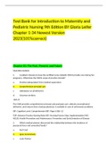  Test Bank for Introduction to Maternity and Pediatric Nursing 9th Edition BY Gloria Leifer Chapter 1-34 Newest Version 2023(101%correct)