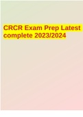 CRCR Exam Prep Latest complete 2023/2024