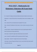 WGU D127 - Mathematics for Elementary Educators III Exam Study Guide