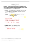 Dosage and Calculation Practice Questions Directions:  Answer each question showing your work.  All answers must be placed on the answer sheet and labeled appropriately. Utilize the rounding rules when checking your answers.