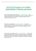 NUR 2214 Nursing Care of Older Adult Module 2 Theories and Terms