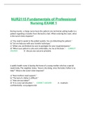 NUR2115 Fundamentals of Professional Nursing EXAM 1 